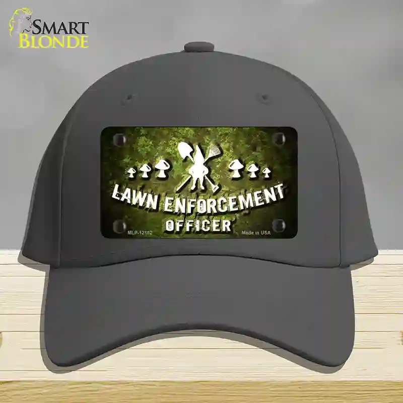 HAT04-MLP-12182 Lawn Enforcement Gnome Novelty License Plate Hat, Cotton - Charcoal