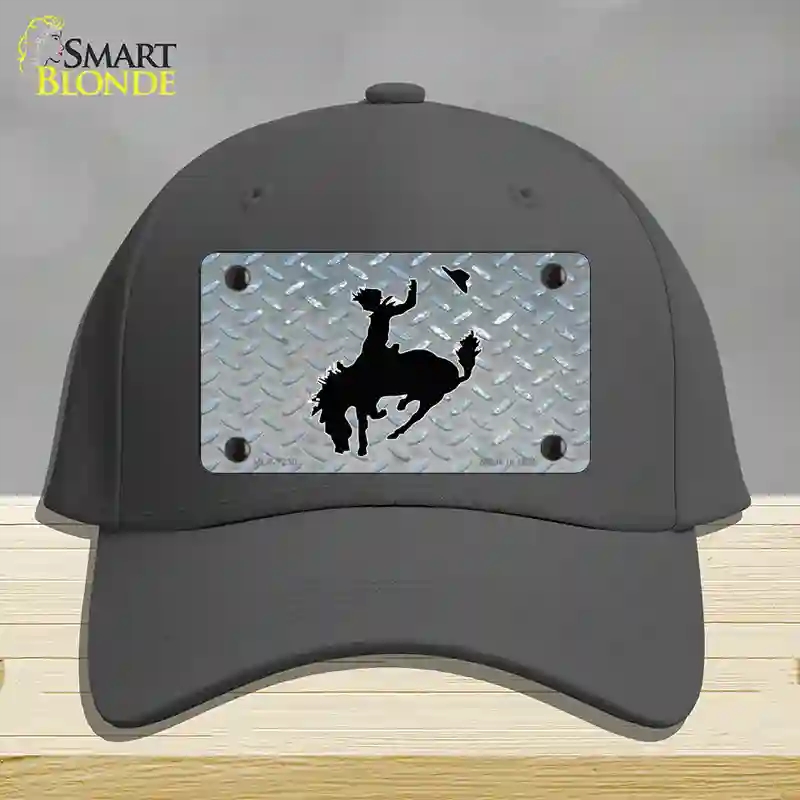 HAT04-MLP-1230 Bucking Bronco Novelty License Plate Hat, Cotton - Charcoal