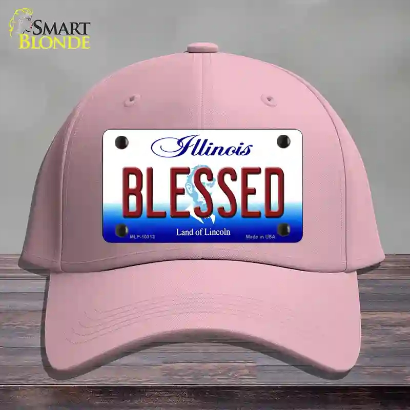 HAT05-MLP-10313 Blessed Illinois Novelty License Plate Hat, Cotton - Pink