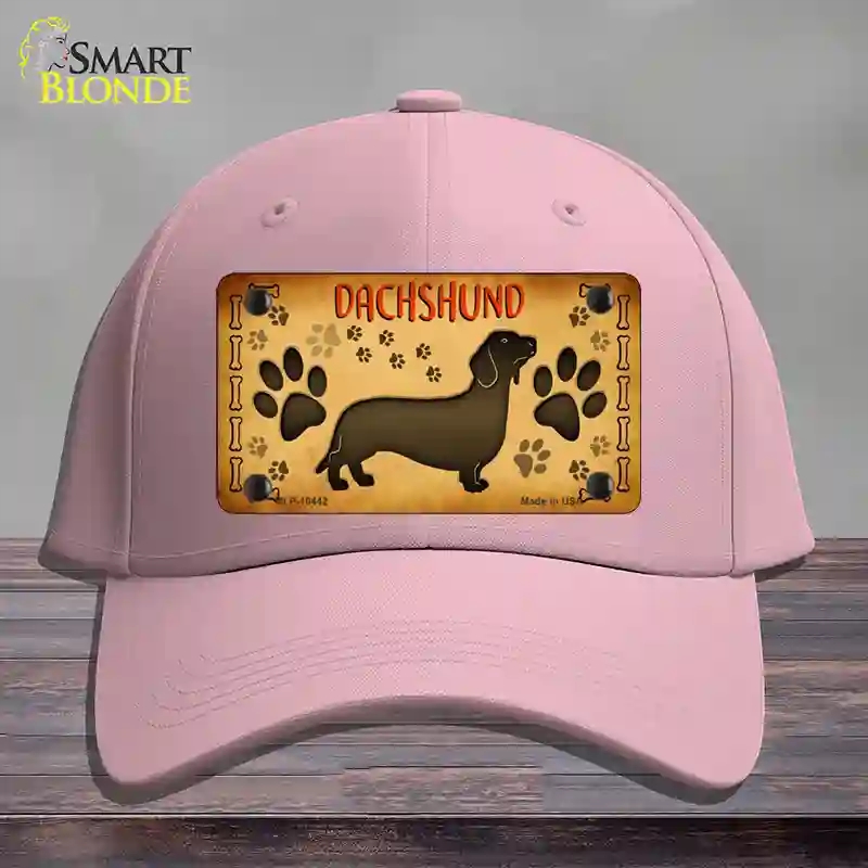 HAT05-MLP-10442 Dachshund Novelty License Plate Hat, Cotton - Pink