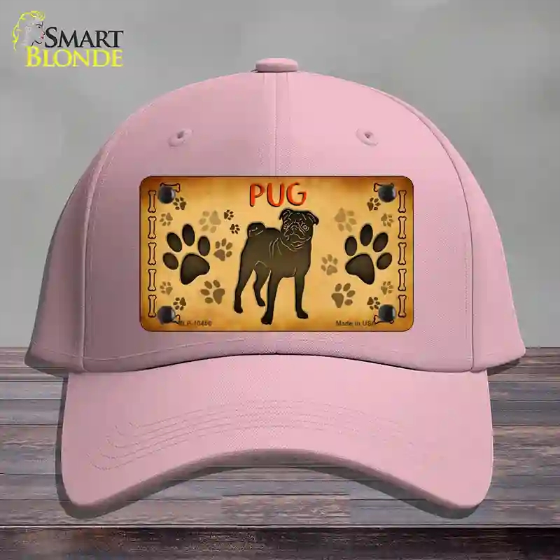 HAT05-MLP-10456 Pug Novelty License Plate Hat, Cotton - Pink