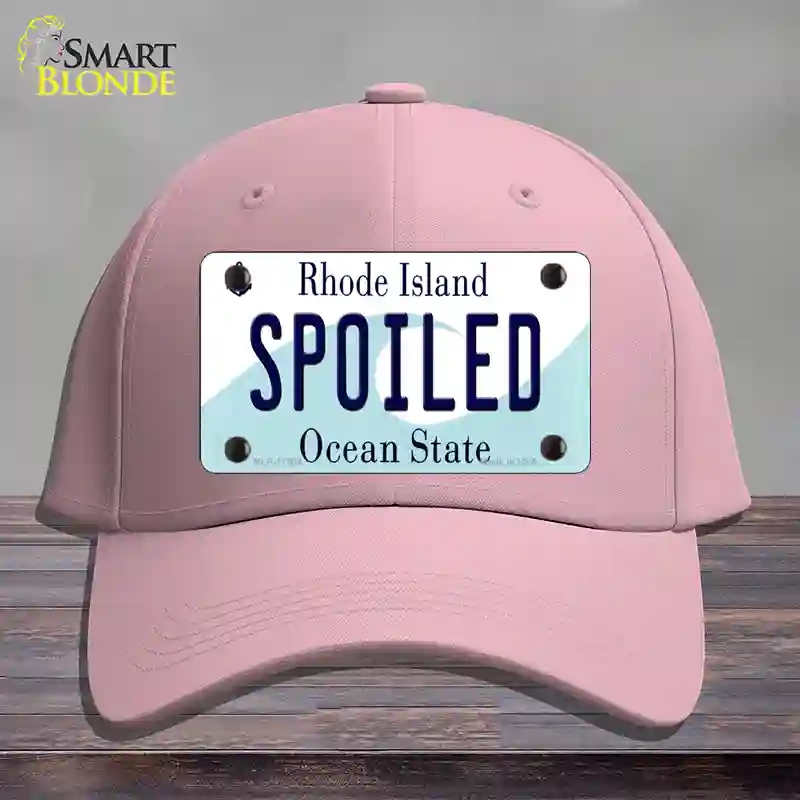 HAT05-MLP-11204 Spoiled Rhode Island State Novelty License Plate Hat, Cotton - Pink