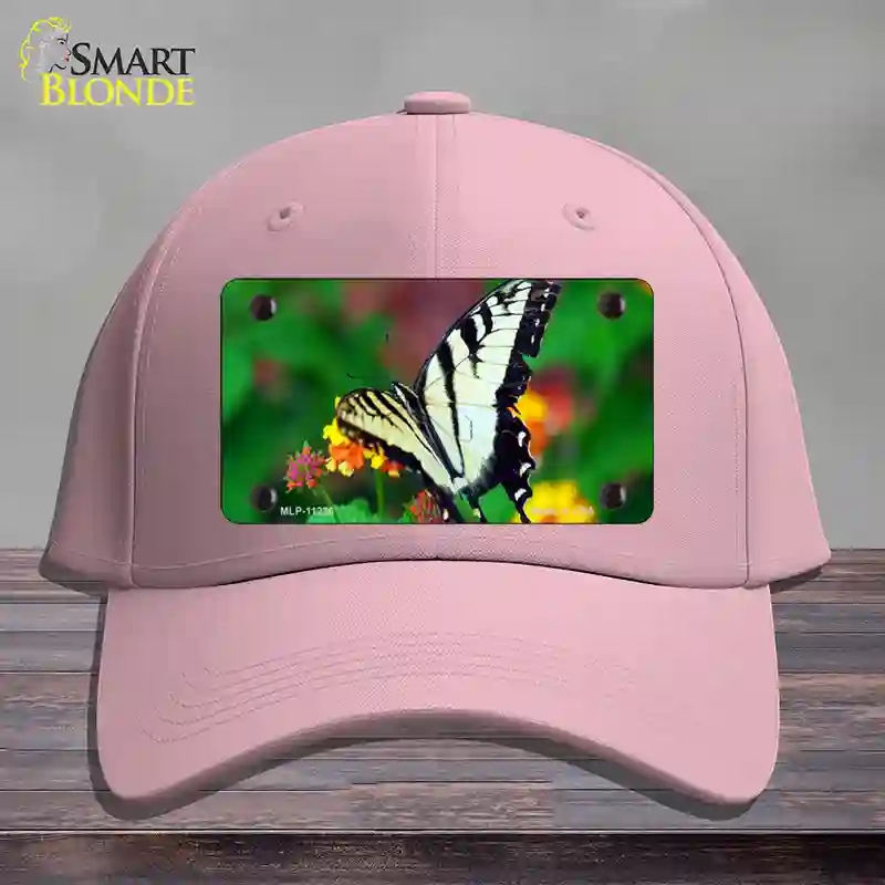 HAT05-MLP-11236 Butterfly Black & White Novelty License Plate Hat, Cotton - Pink