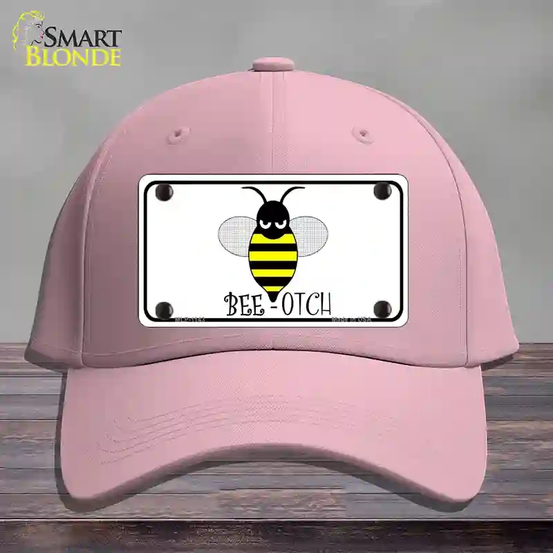 HAT05-MLP-1143 Bee-otch Novelty License Plate Hat, Cotton - Pink