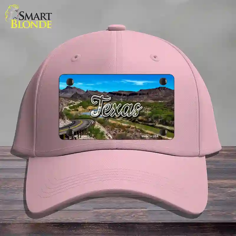 HAT05-MLP-11633 Texas Open Mountain Road State Novelty License Plate Hat, Cotton - Pink