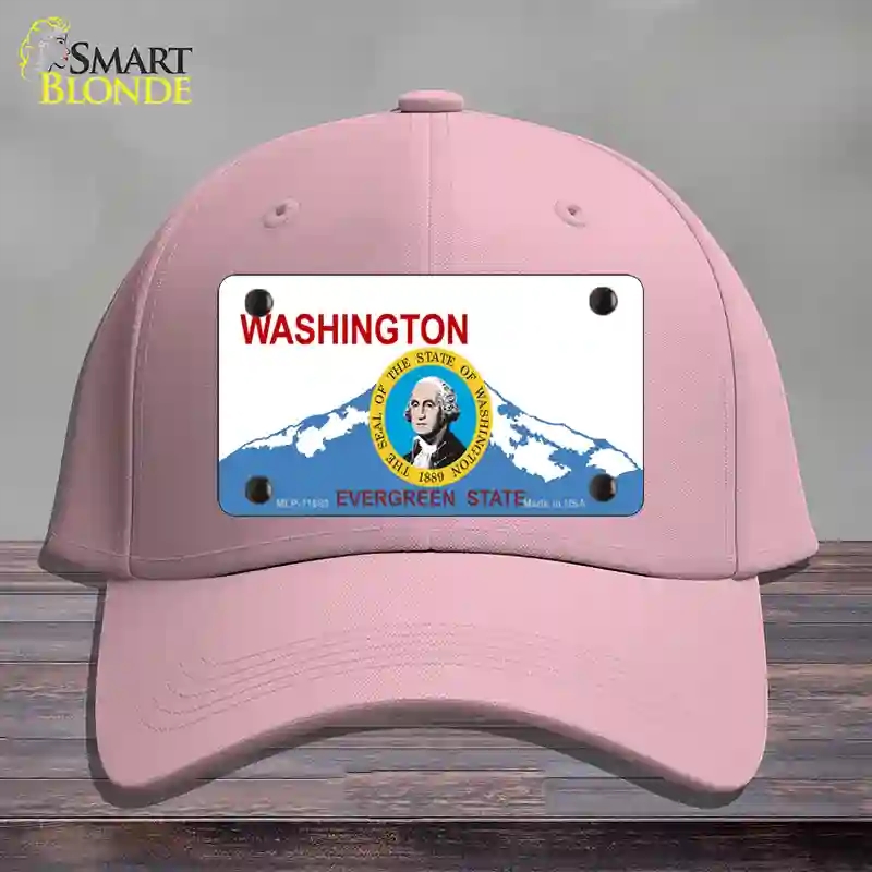 HAT05-MLP-11683 Washington Seal & State Novelty License Plate Hat, Cotton - Pink