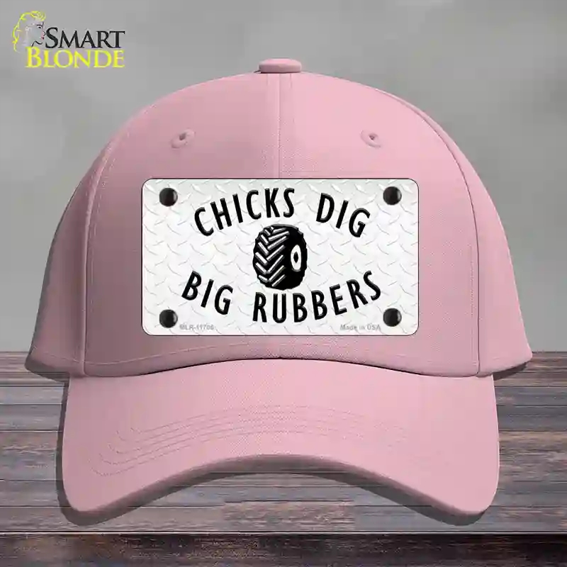 HAT05-MLP-11705 Chicks Dig Big Rubbers Novelty License Plate Hat, Cotton - Pink