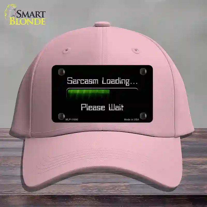 HAT05-MLP-11890 Sarcasm Loading Novelty License Plate Hat, Cotton - Pink