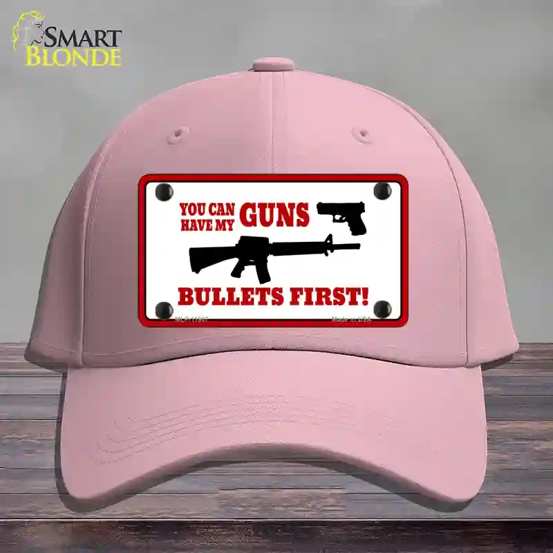 HAT05-MLP-11907 Bullets First Novelty License Plate Hat, Cotton - Pink