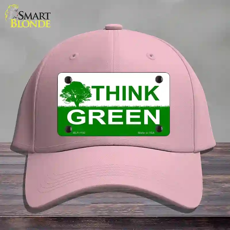 HAT05-MLP-1192 Think Green Novelty License Plate Hat, Cotton - Pink