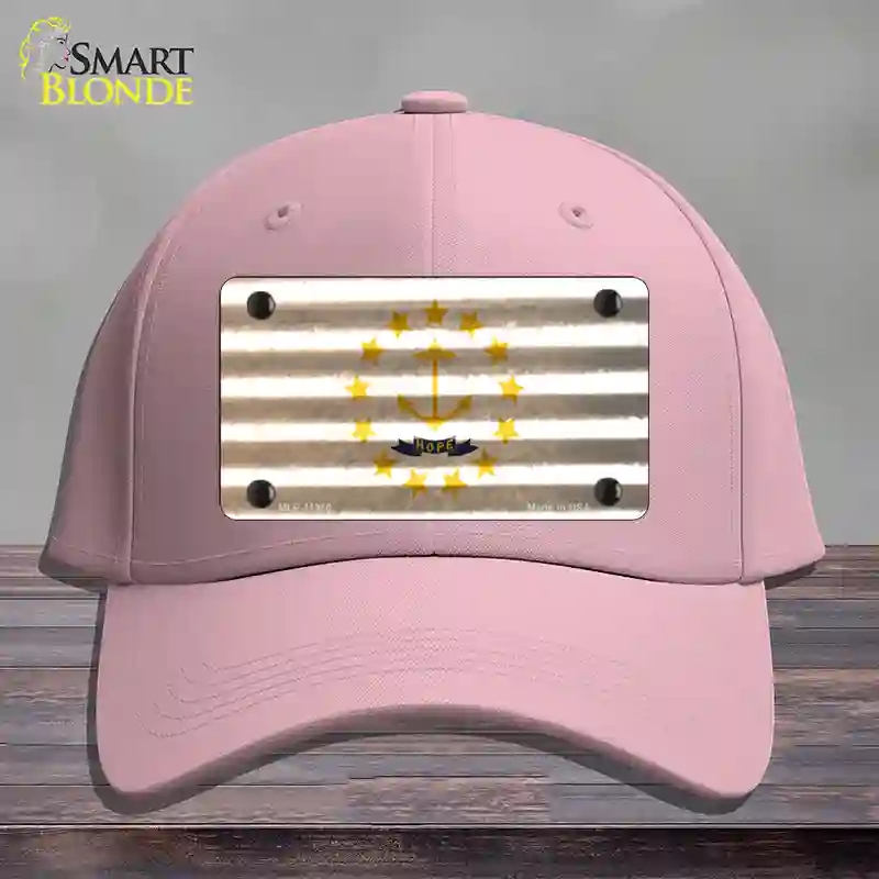 HAT05-MLP-11980 Rhode Island Corrugated Flag Novelty License Plate Hat, Cotton - Pink