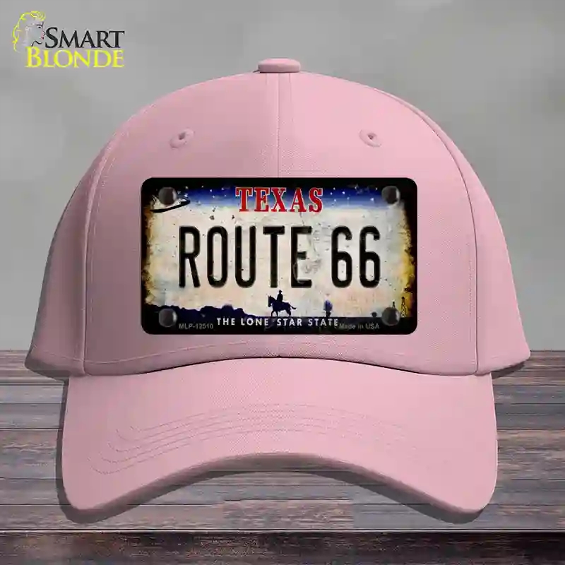 HAT05-MLP-12510 Route 66 Texas Rusty Novelty License Plate Hat, Cotton - Pink
