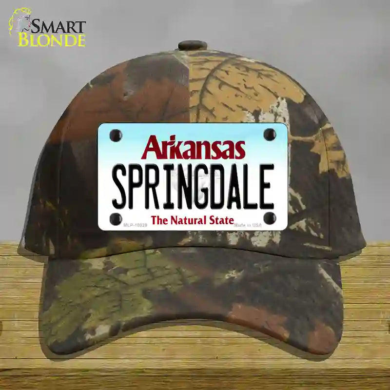 HAT06-MLP-10029 Springdale Arkansas Novelty License Plate Hat, Cotton - Camouflage