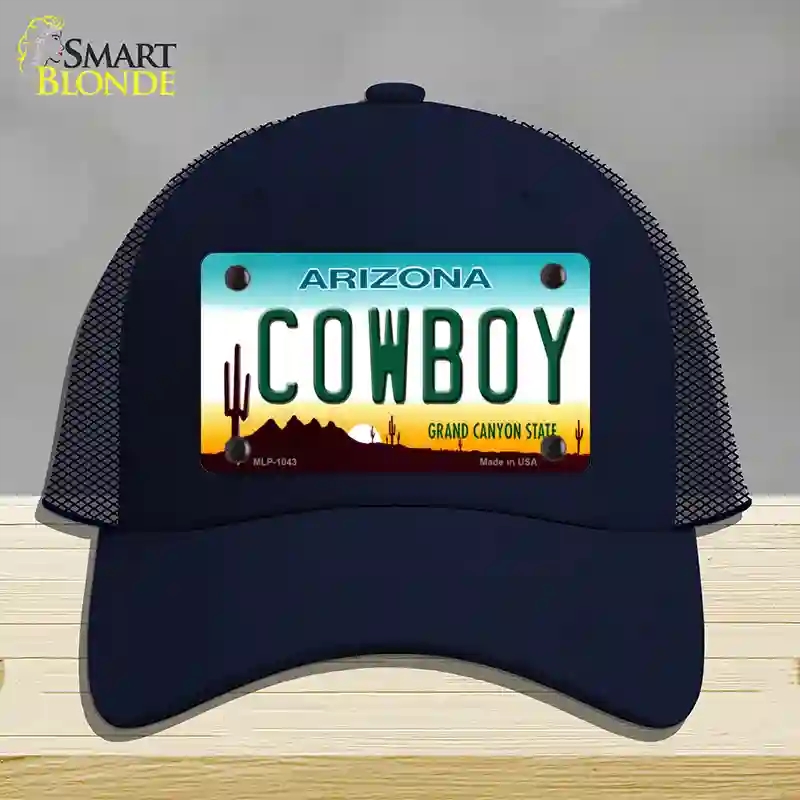 HAT16-MLP-1043 Cowboy Arizona Novelty License Plate Hat, Mesh - Navy