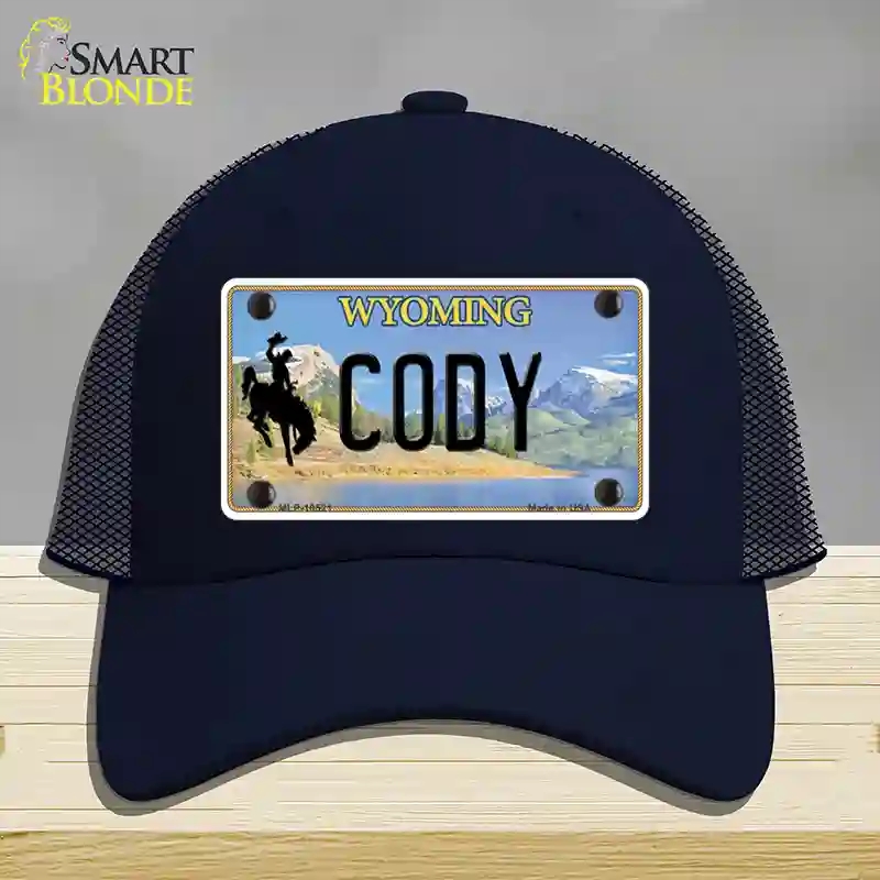 HAT16-MLP-10521 Cody Wyoming Novelty License Plate Hat, Mesh - Navy
