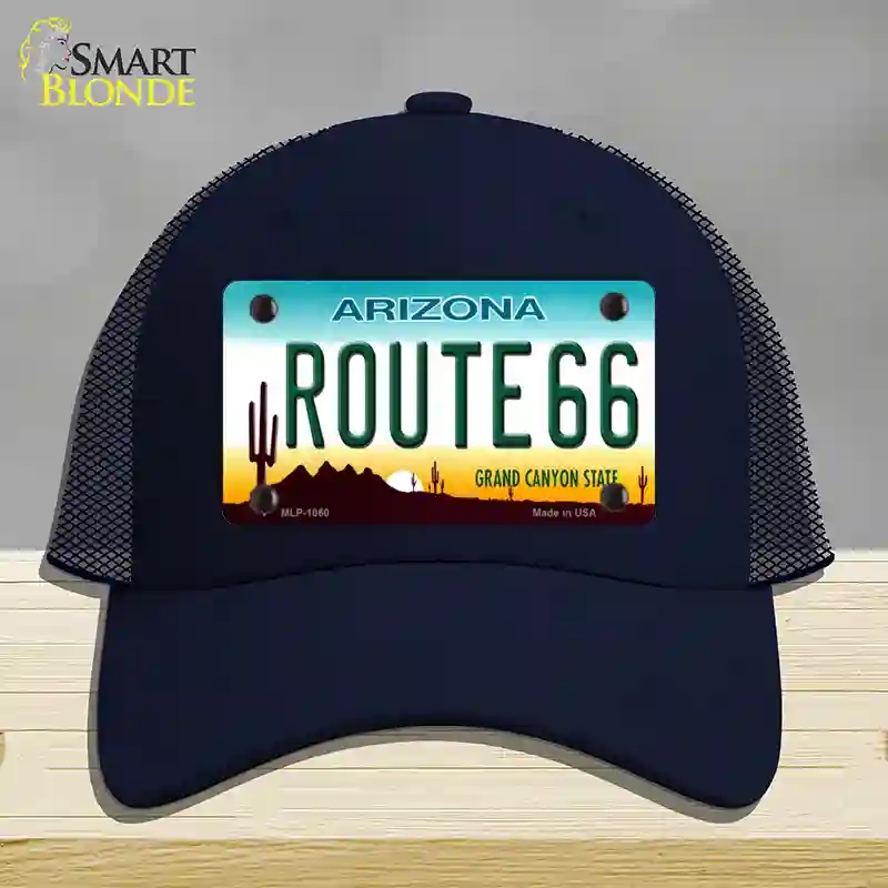 HAT16-MLP-1060 Route 66 Arizona Novelty License Plate Hat, Mesh - Navy
