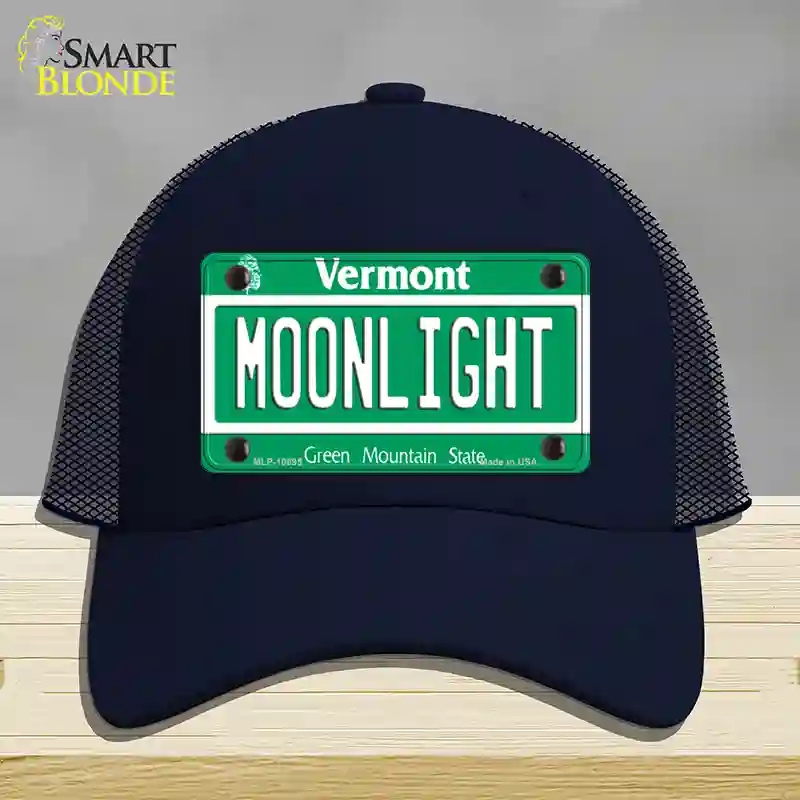 HAT16-MLP-10695 Moonlight Vermont Novelty License Plate Hat, Mesh - Navy