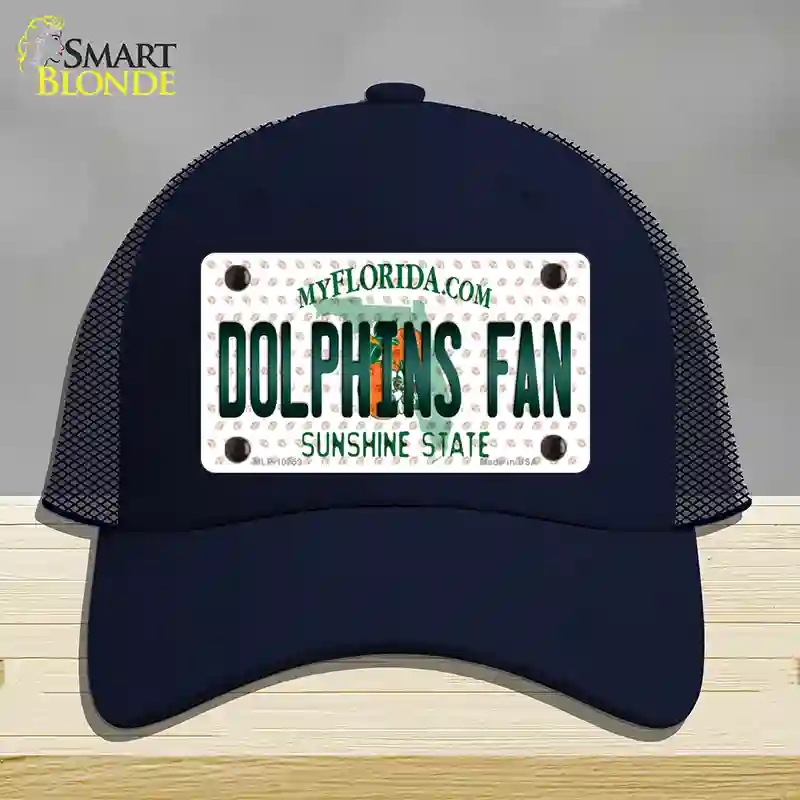 HAT16-MLP-10759 Dolphins Fan Florida Novelty License Plate Hat, Mesh - Navy