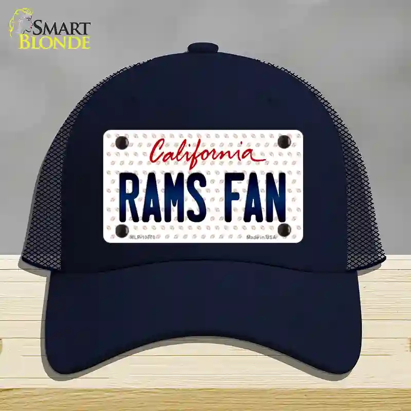 HAT16-MLP-10770 Rams Fan California Novelty License Plate Hat, Mesh - Navy