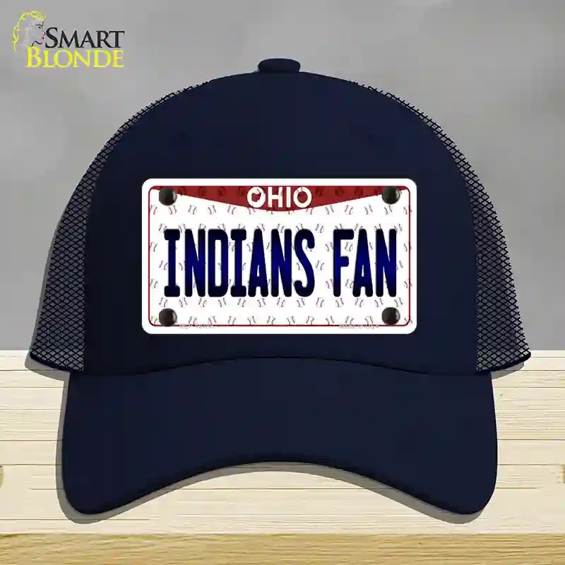 HAT16-MLP-10788 Indians Fan Ohio Novelty License Plate Hat, Mesh - Navy