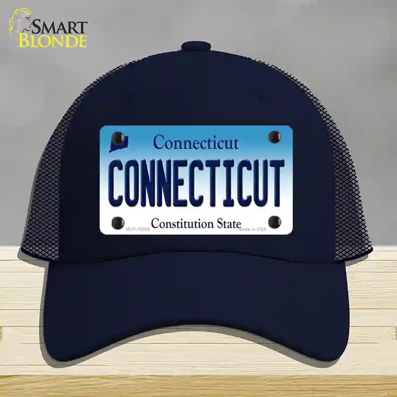 HAT16-MLP-10888 Connecticut State Novelty License Plate Hat, Mesh - Navy