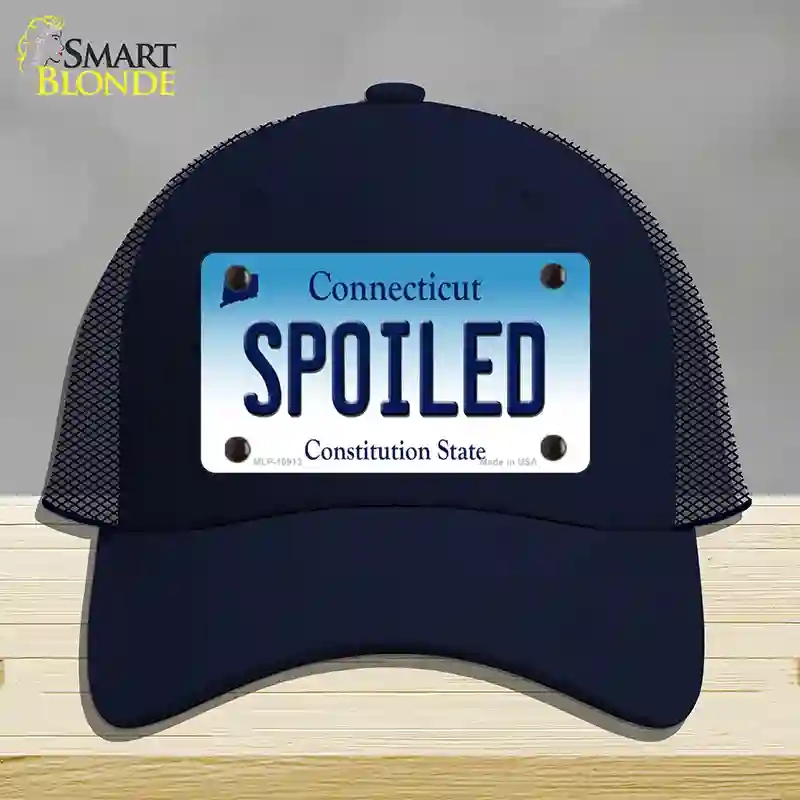 HAT16-MLP-10913 Spoiled Connecticut Novelty License Plate Hat, Mesh - Navy