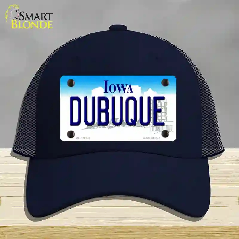 HAT16-MLP-10943 Dubuque Iowa Novelty License Plate Hat, Mesh - Navy