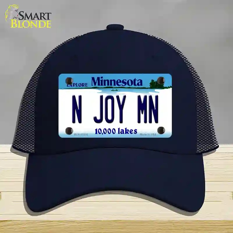HAT16-MLP-11035 N Joy MN Minnesota Novelty License Plate Hat, Mesh - Navy