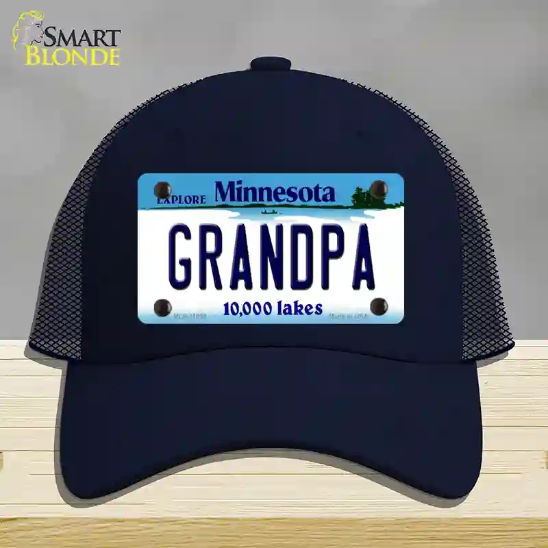 HAT16-MLP-11059 Grandpa Minnesota State Novelty License Plate Hat, Mesh - Navy