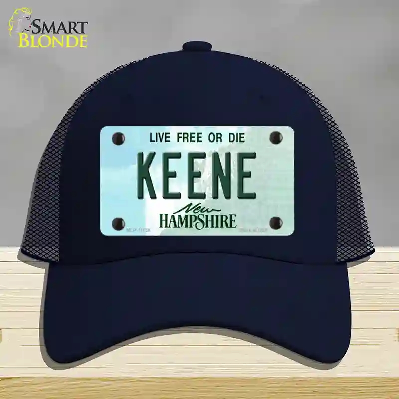 HAT16-MLP-11138 Keene   Hampshire State Novelty License Plate Hat, Mesh - Navy