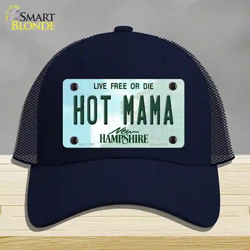 HAT16-MLP-11155 Hot Mama   Hampshire State Novelty License Plate Hat, Mesh - Navy