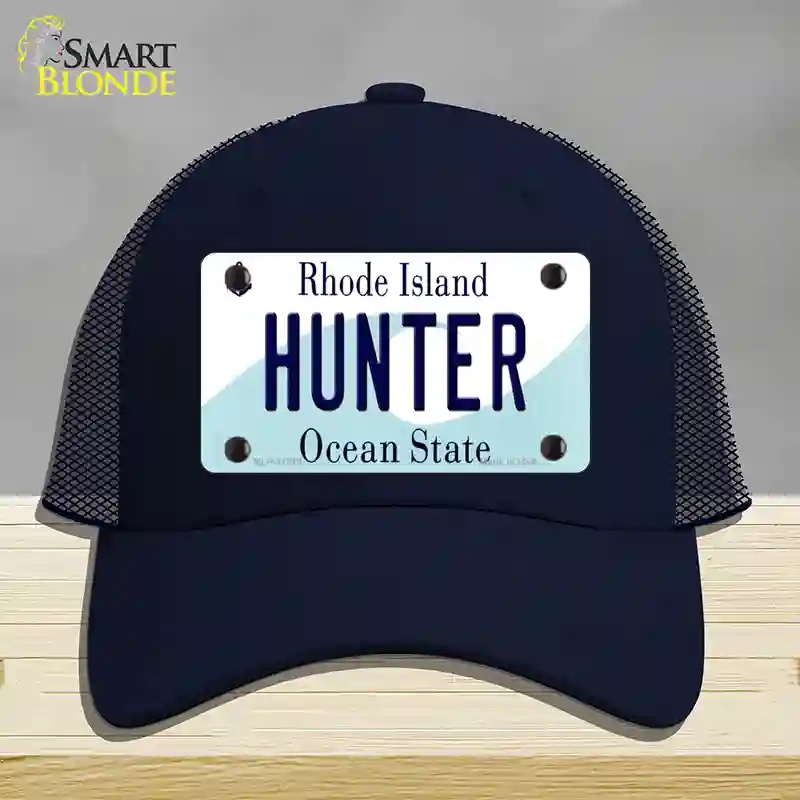 HAT16-MLP-11218 Hunter Rhode Island State Novelty License Plate Hat, Mesh - Navy