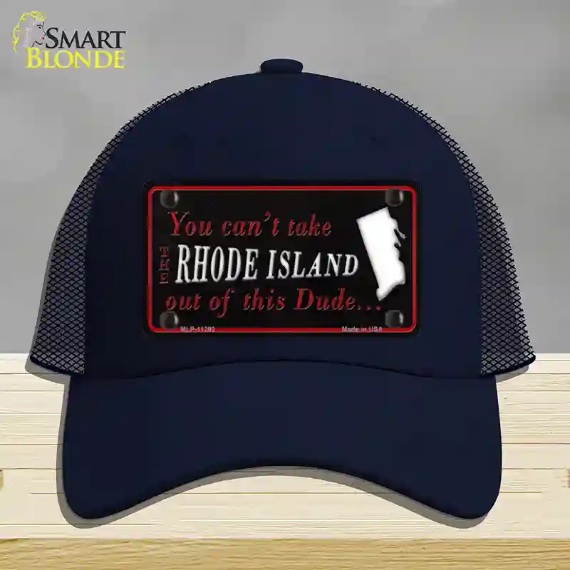 HAT16-MLP-11293 Rhode Island Dude Novelty License Plate Hat, Mesh - Navy
