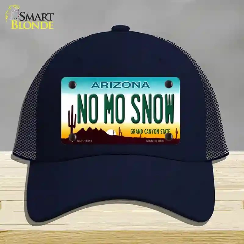 HAT16-MLP-11310 No Mo Snow Novelty License Plate Hat, Mesh - Navy
