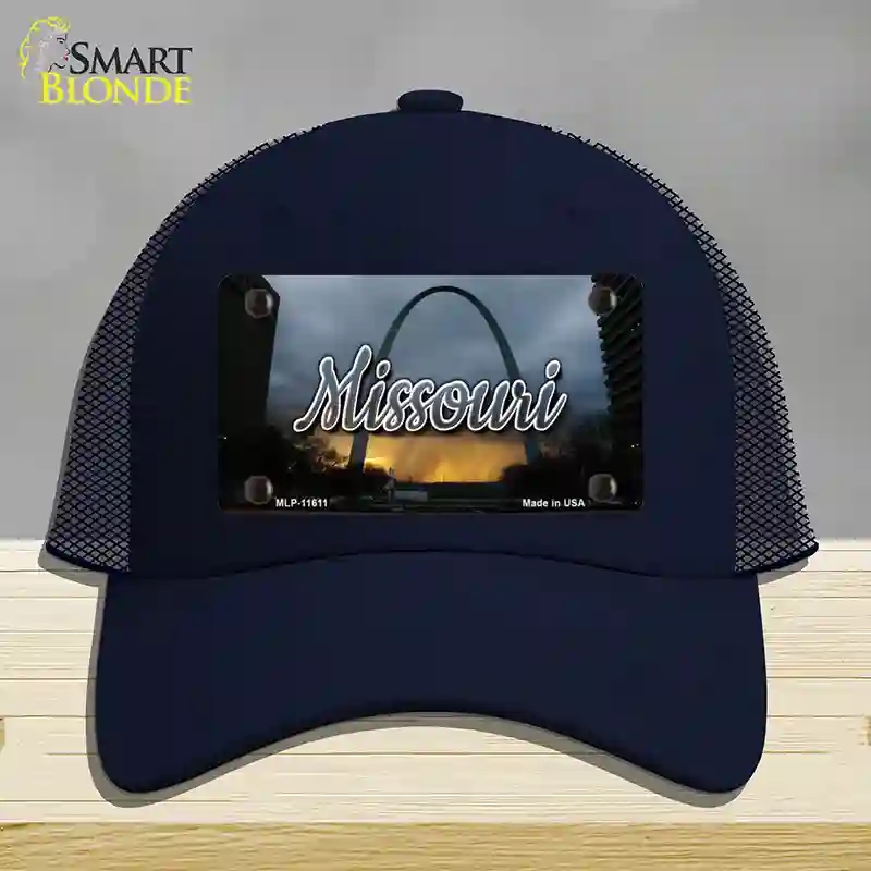 HAT16-MLP-11611 Missouri Gateway Arch State Novelty License Plate Hat, Mesh - Navy