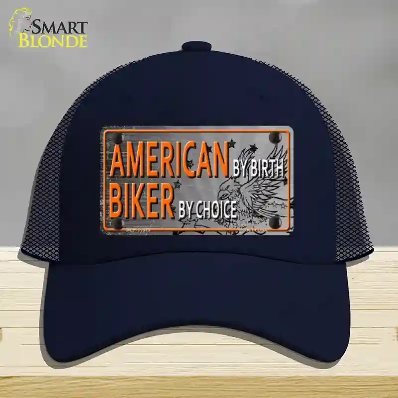 HAT16-MLP-11673 American Biker Novelty License Plate Hat, Mesh - Navy