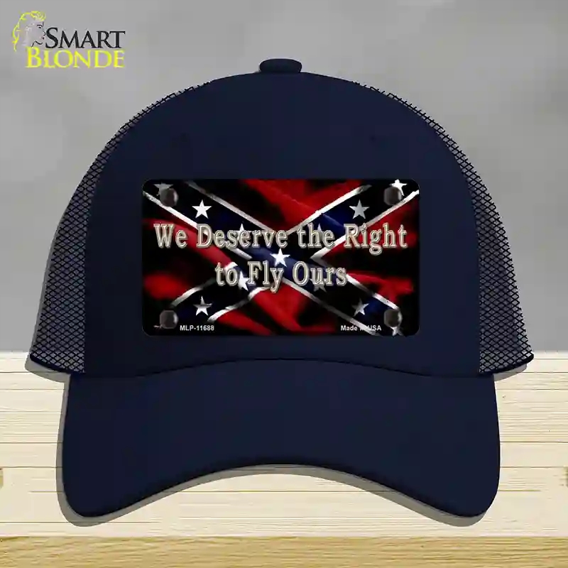 HAT16-MLP-11688 We Deserve the Right Novelty License Plate Hat, Mesh - Navy