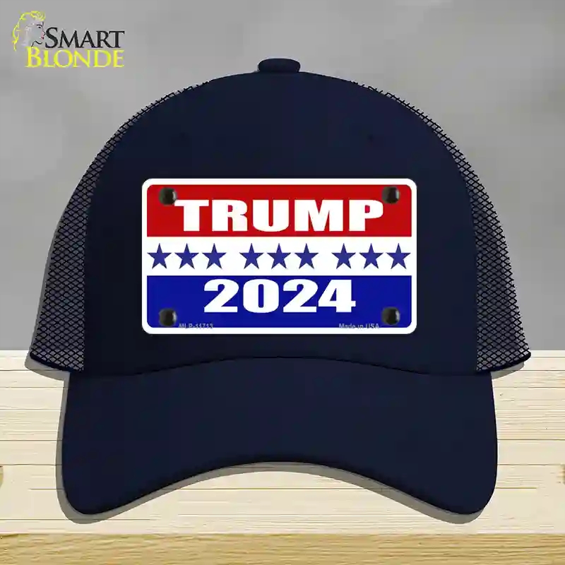 HAT16-MLP-11713 Trump 2024 Star Novelty License Plate Hat, Mesh - Navy