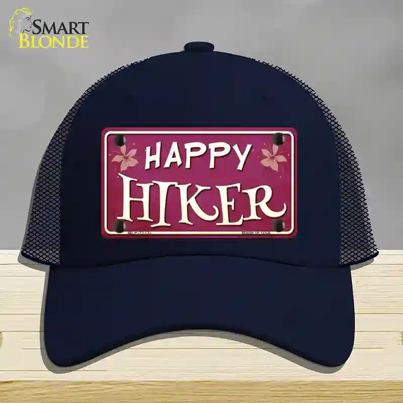 HAT16-MLP-11737 Happy Hiker Novelty License Plate Hat, Mesh - Navy