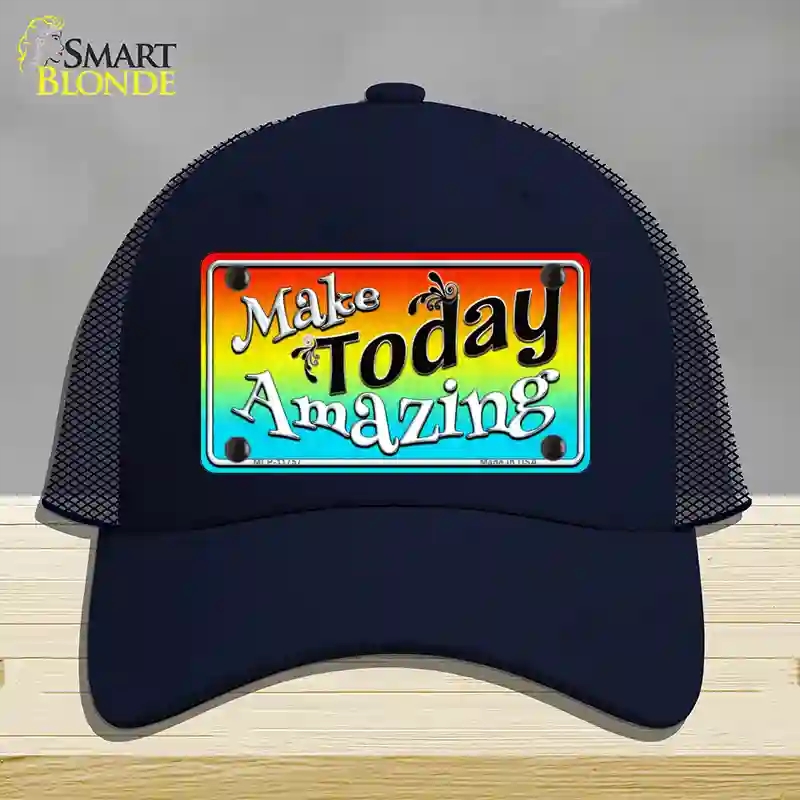 HAT16-MLP-11757 Make Today Amazing Novelty License Plate Hat, Mesh - Navy