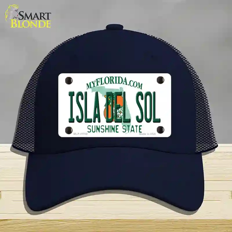 HAT16-MLP-11769 Isla Del Sol Florida Novelty License Plate Hat, Mesh - Navy