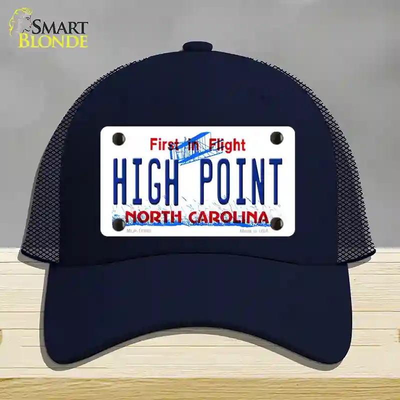 HAT16-MLP-11848 High Point North Carolina Novelty License Plate Hat, Mesh - Navy