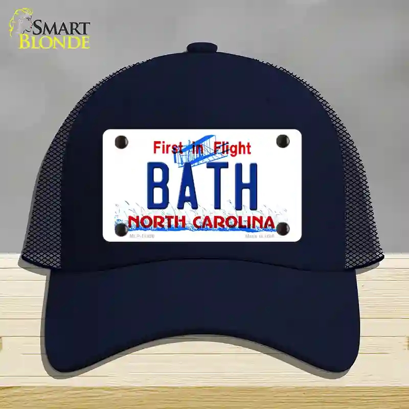 HAT16-MLP-11856 Bath North Carolina Novelty License Plate Hat, Mesh - Navy