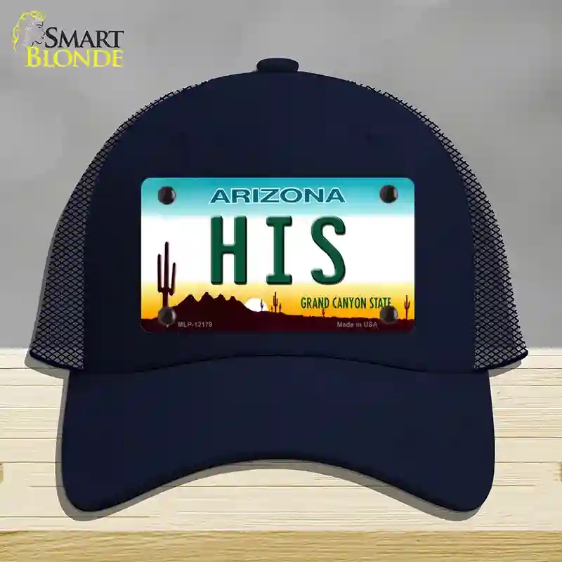 HAT16-MLP-12179 His Arizona Novelty License Plate Hat, Mesh - Navy