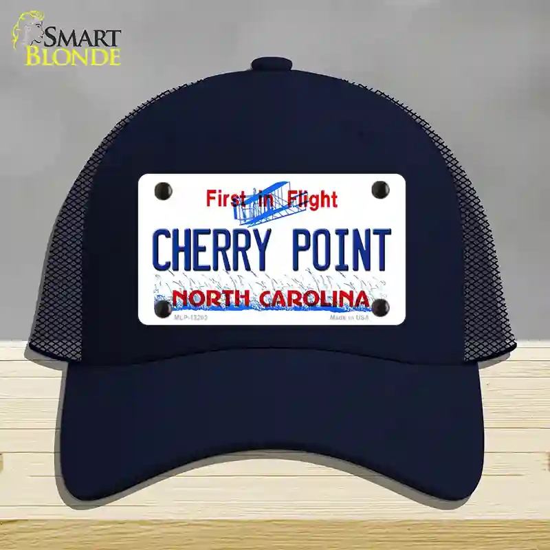 HAT16-MLP-12293 North Carolina Cherry Point Novelty License Plate Hat, Mesh - Navy