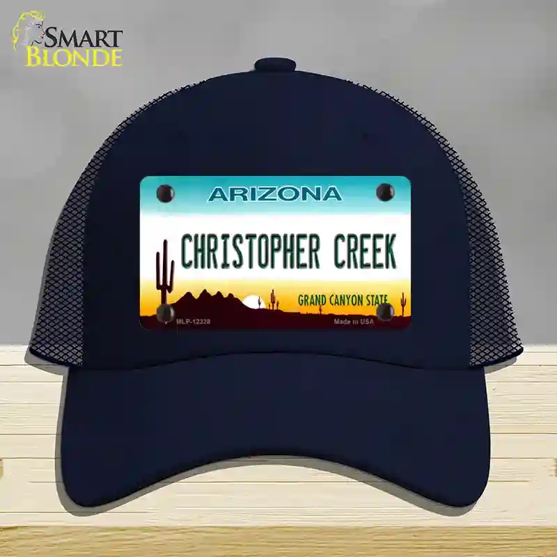 HAT16-MLP-12328 Christopher Creek Arizona Novelty License Plate Hat, Mesh - Navy