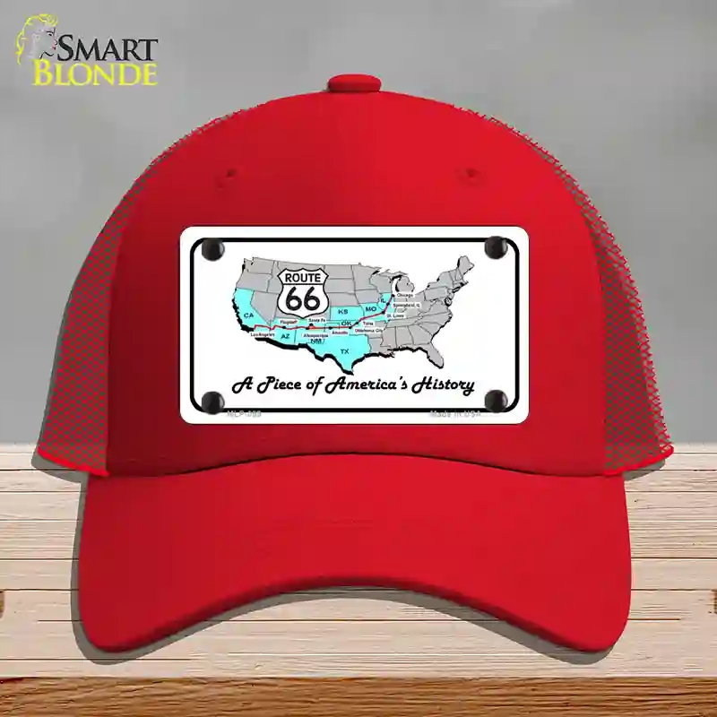 HAT17-MLP-099 A Piece of History Novelty License Plate Hat, Mesh - Red