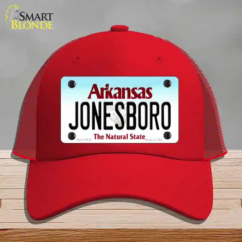 HAT17-MLP-10030 Jonesboro Arkansas Novelty License Plate Hat, Mesh - Red
