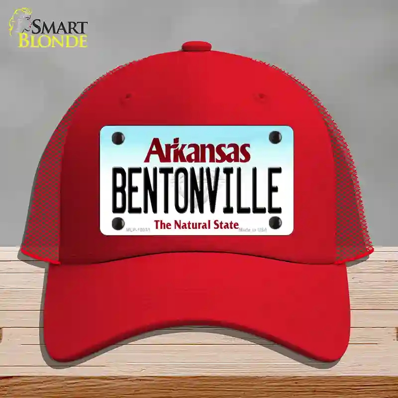 HAT17-MLP-10031 Bentonville Arkansas Novelty License Plate Hat, Mesh - Red