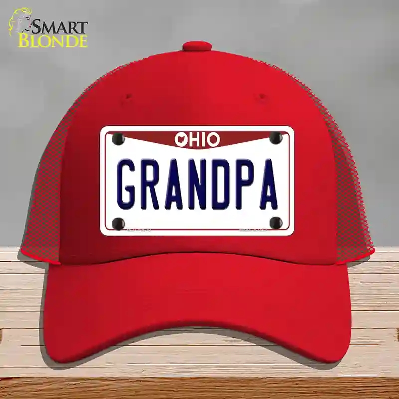 HAT17-MLP-10079 Grandpa Ohio Novelty License Plate Hat, Mesh - Red